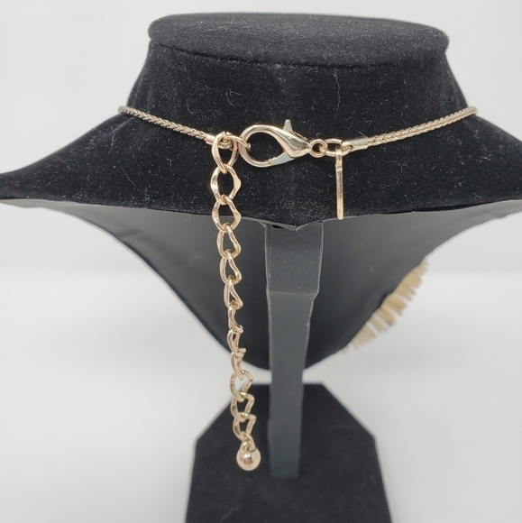 NATASHA SIGNED GOLD TONE GEOMETRIC STRUCTURED SPIKE STATEMENT NECKLACE JEWELRY - Picture 4 of 11